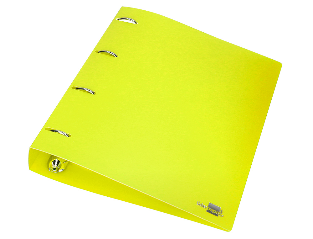PASTA LIDERPAPEL POLIPROPILENO DIN A4 4 ANEIS MISTOS 40 MM AMARELO FLUOR OPACO