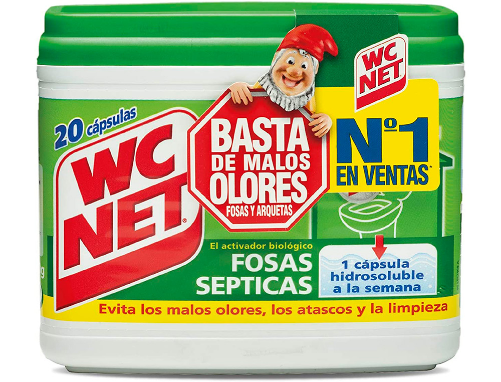 ELIMINA ODORES WC NET FOSAS SEPTICAS CAPSULA DE 18 GR CAIXA DE 20 UNIDADES
