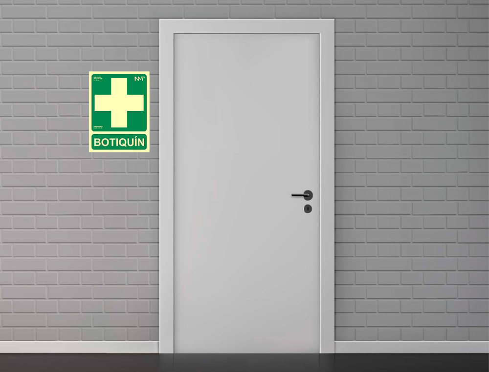 PICTOGRAMA ARCHIVO 2000 CAIXA DE PRIMEIROS SOCORROS PVC VERDE LUMINISCENTE 224X300 MM