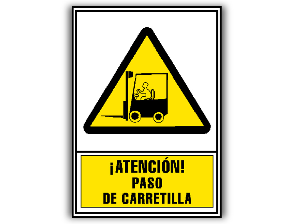 PICTOGRAMA ARCHIVO 2000 ATENCAO PASSAGEM DE EMPILHADORAS PVC AMARELO LUMINISCENTE 210X297 MM