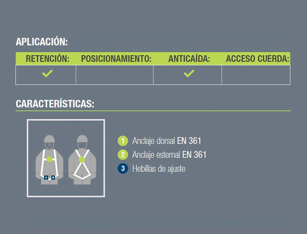 ARNES ANTI-QUEDA FARU DORSAL E ESTERNAL BASICO COM FIXACAO CORREIA 45 MM
