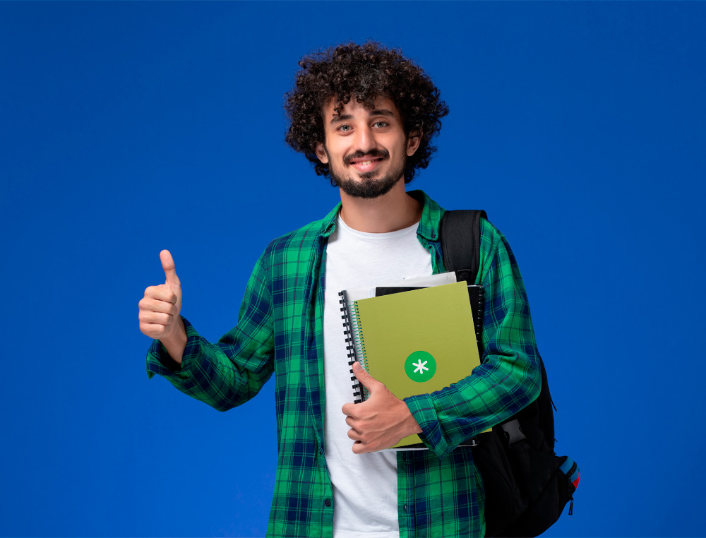 CADERNO ESPIRAL A4 MICRO ANTARTIK CAPA FORRADA 80F 90 GR QUADRICULA 5MM 1 BANDA 4 FUROS COR VERDE