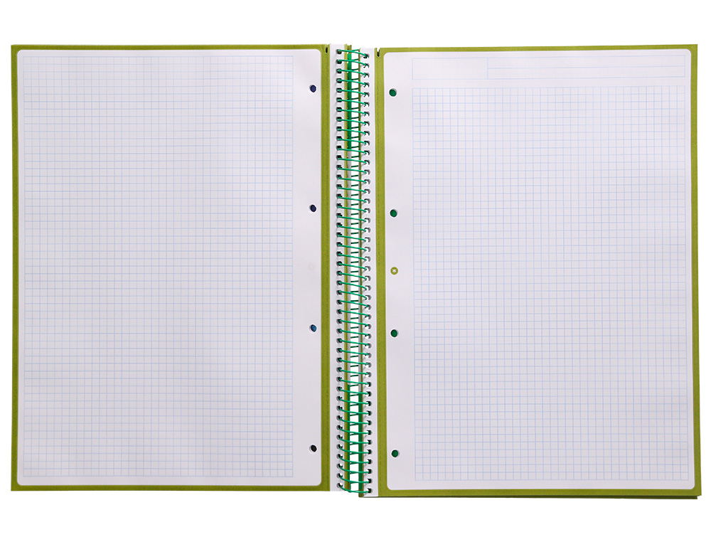 CADERNO ESPIRAL A4 MICRO ANTARTIK CAPA FORRADA 80F 90 GR QUADRICULA 5MM 1 BANDA 4 FUROS COR VERDE