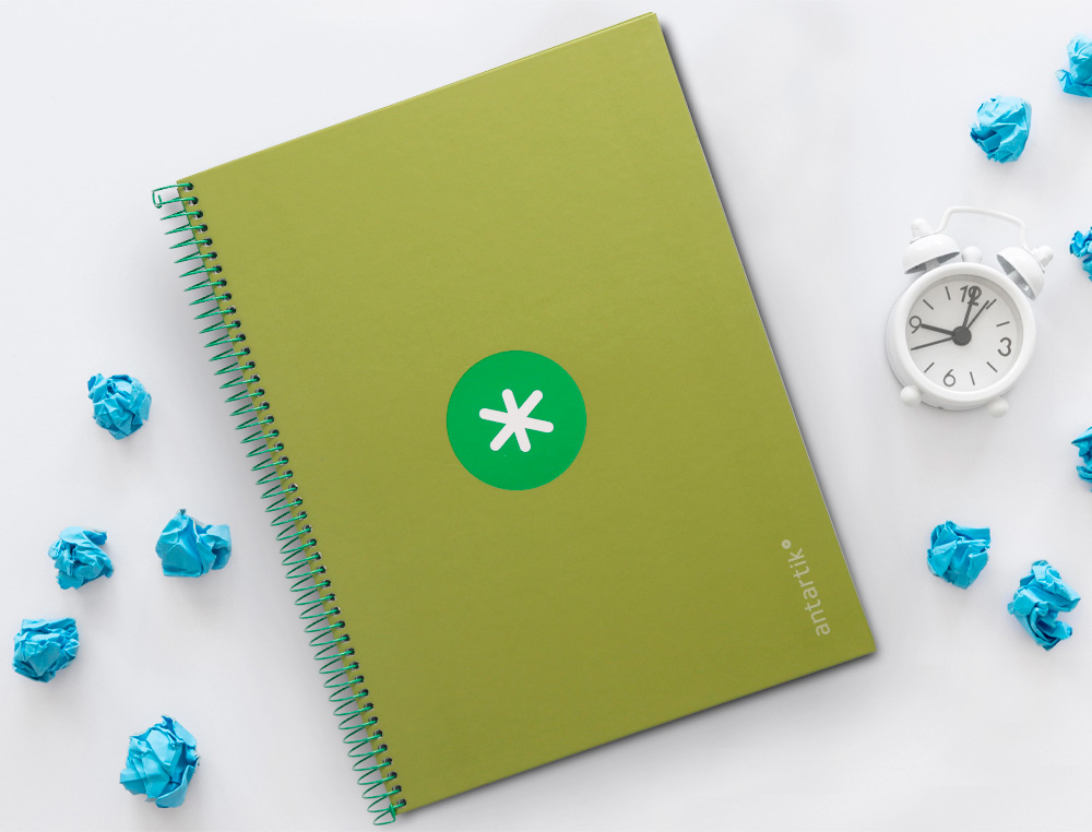 CADERNO ESPIRAL A4 MICRO ANTARTIK CAPA FORRADA 80F 90 GR QUADRICULA 5MM 1 BANDA 4 FUROS COR VERDE