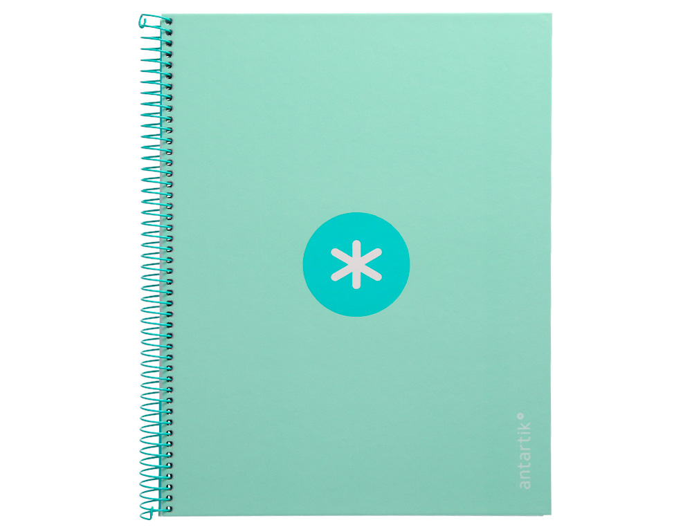 CADERNO ESPIRAL A4 MICRO ANTARTIK CAPA FORRADA 80F 90 GR HORIZONTAL 1 BANDA 4 FUROS COR MENTA