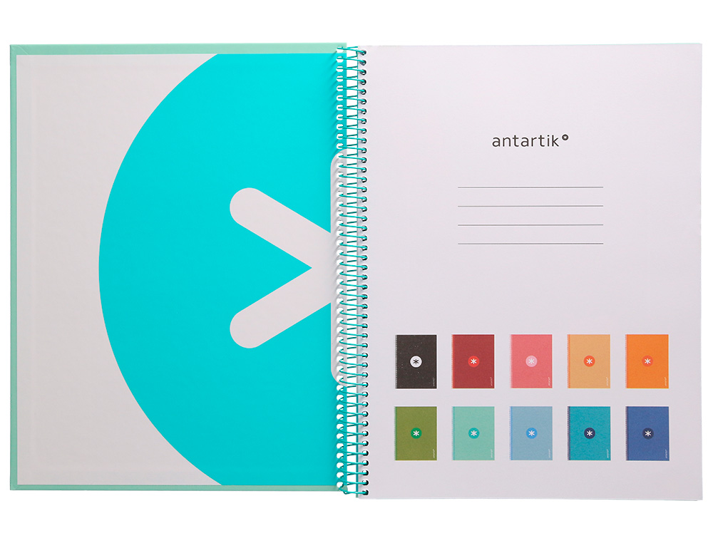 CADERNO ESPIRAL A4 MICRO ANTARTIK CAPA FORRADA 80F 90 GR HORIZONTAL 1 BANDA 4 FUROS COR MENTA