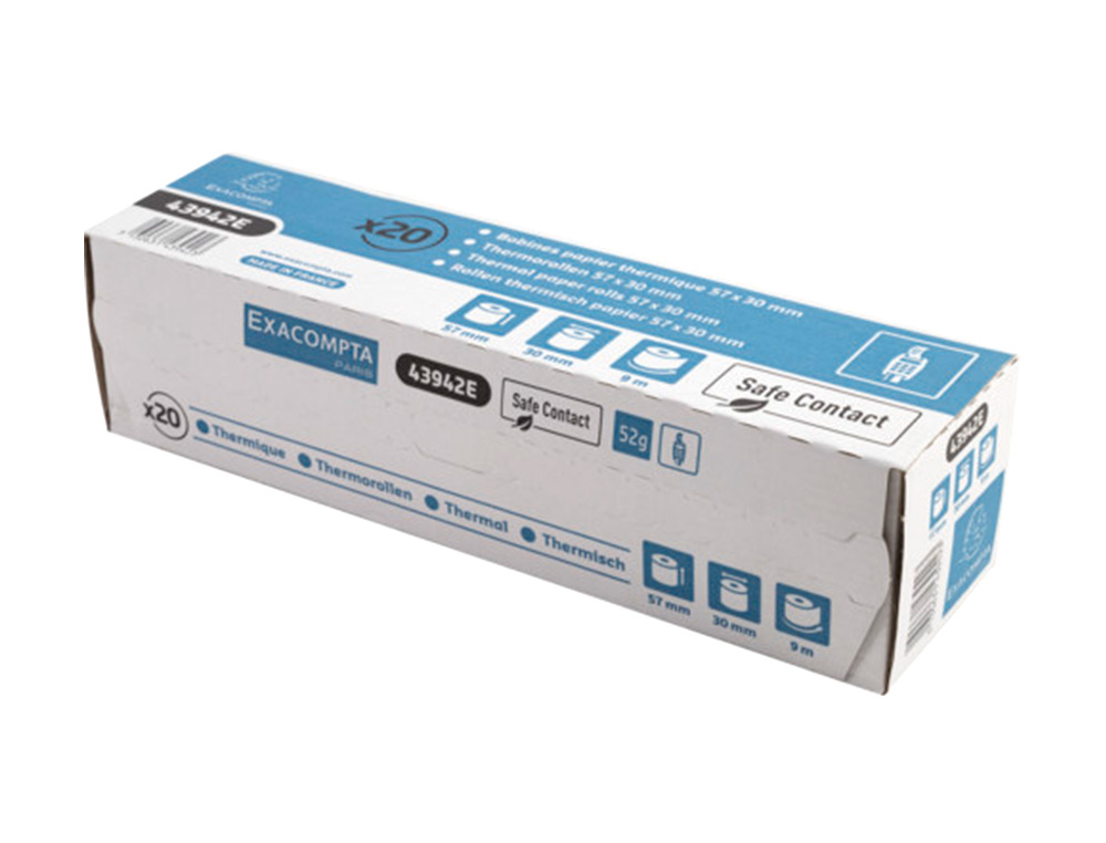 ROLO CALCULADORA EXACOMPTA SAFE CONTACT TERMICO 57 MM X 30 MM 52 G/M2