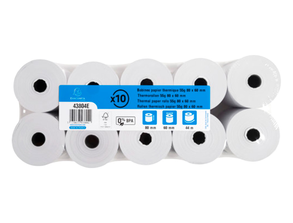 ROLO CALCULADORA EXACOMPTA TERMICO 80 MM X 60 MM 48 G/M2