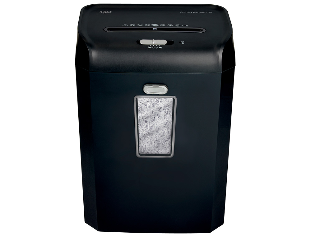 DESTRUIDORA DE DOCUMENTOS REXEL PROMAX QS RSX1035 CAPACIDADE 10 FOLHAS PARTICULAS DESTROI AGRAFES CLIPS E CARTOES