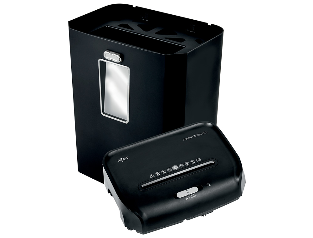 DESTRUIDORA DE DOCUMENTOS REXEL PROMAX QS RSX1035 CAPACIDADE 10 FOLHAS PARTICULAS DESTROI AGRAFES CLIPS E CARTOES