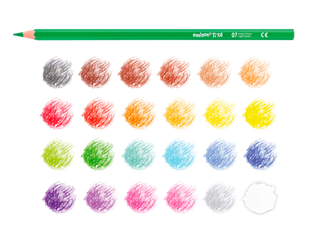 LAPIS DE COR CARIOCA TITA MINA 3 MM TUBO METAL 24 CORES SORTIDAS + APARA LAPIS