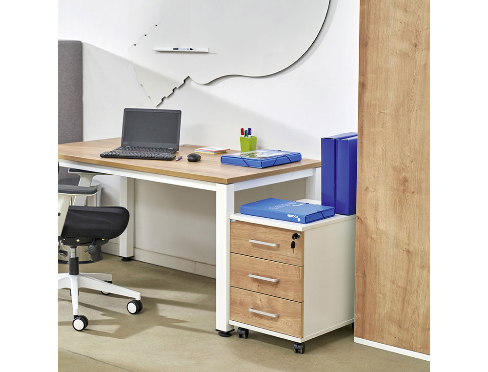 MESA DE ESCRITORIO ROCADA EXECUTIVE 2000AD04 ALUMINIO/BRANCO 120X60 CM