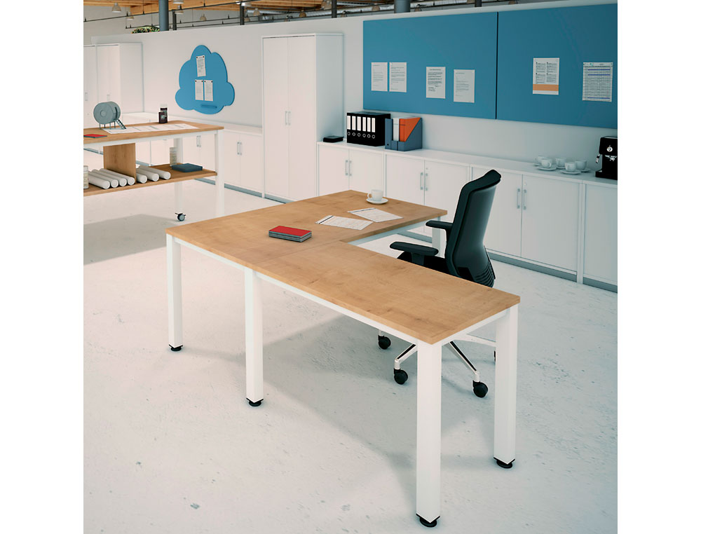 MESA DE ESCRITORIO ROCADA EXECUTIVE 2000AD04 ALUMINIO/BRANCO 120X60 CM