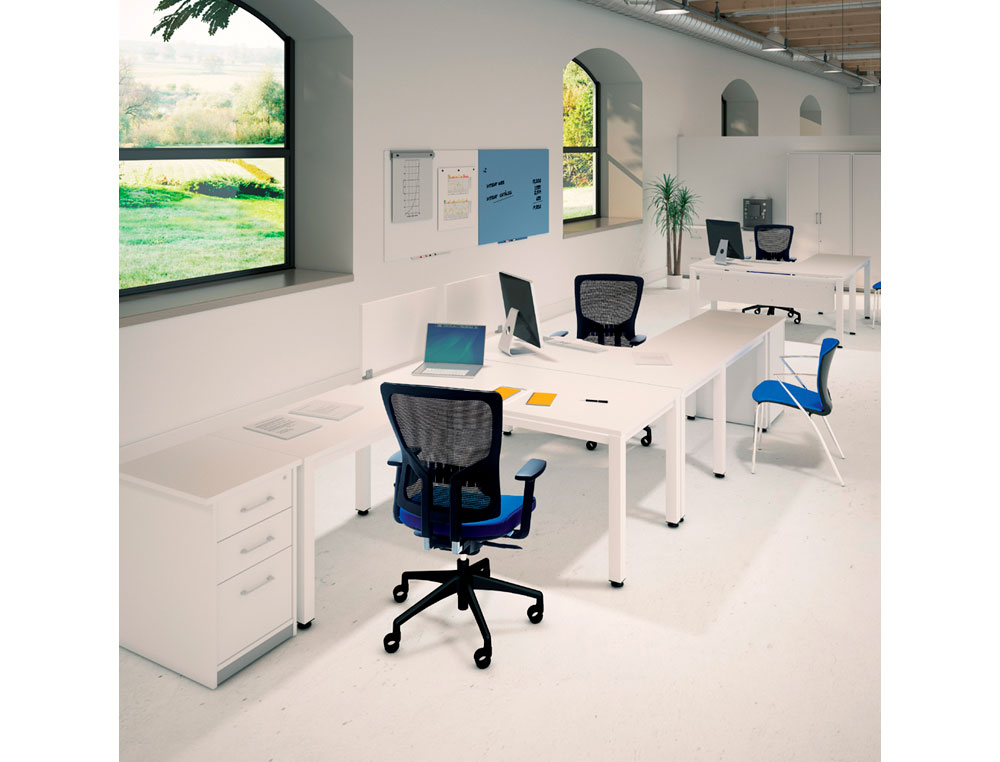 MESA DE ESCRITORIO ROCADA EXECUTIVE 2005AD04 ALUMINIO/BRANCO 200X100 CM