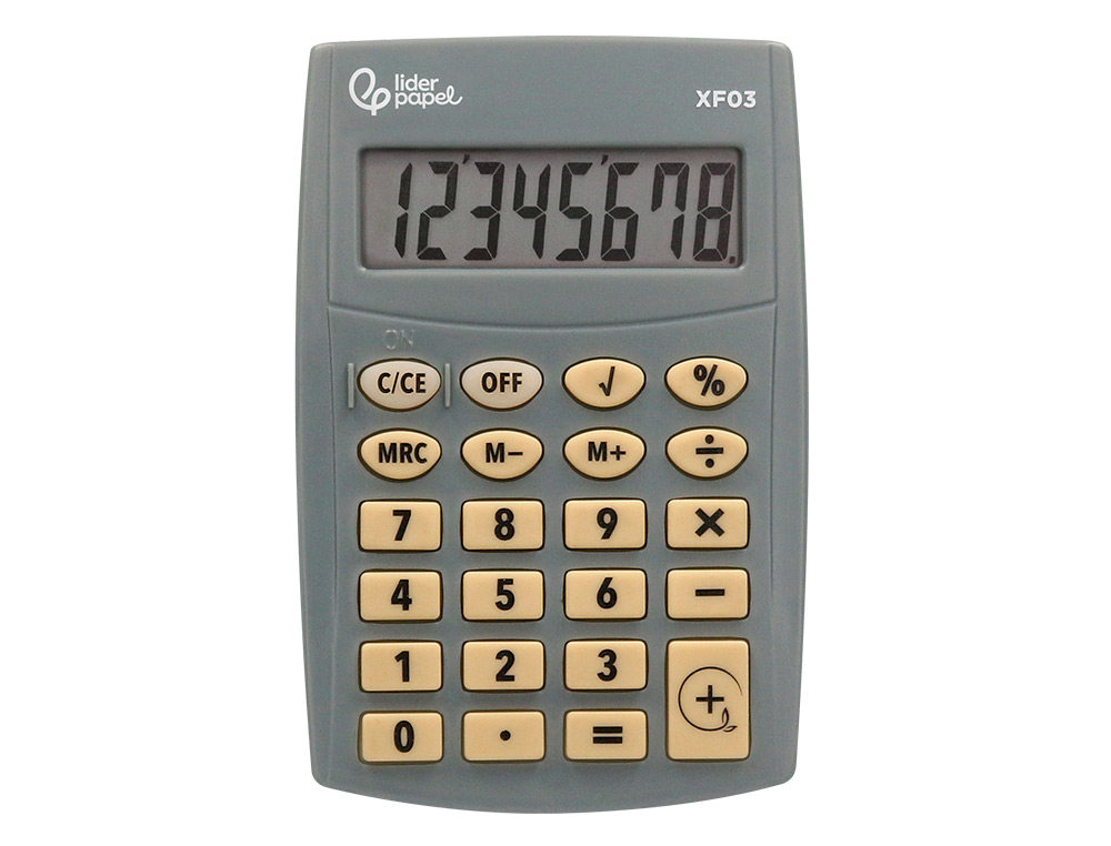 CALCULADORA LIDERPAPEL DE BOLSO XF03 8 DIGITOS PILHAS COR CINZA 99X64X9 MM