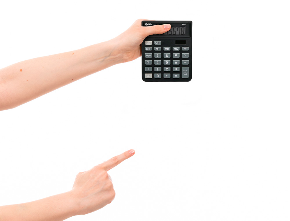 CALCULADORA LIDERPAPEL DE SECRETARIA XF16 8 DIGITOS SOLAR E PILHAS COR PRETO 127X105X24 MM