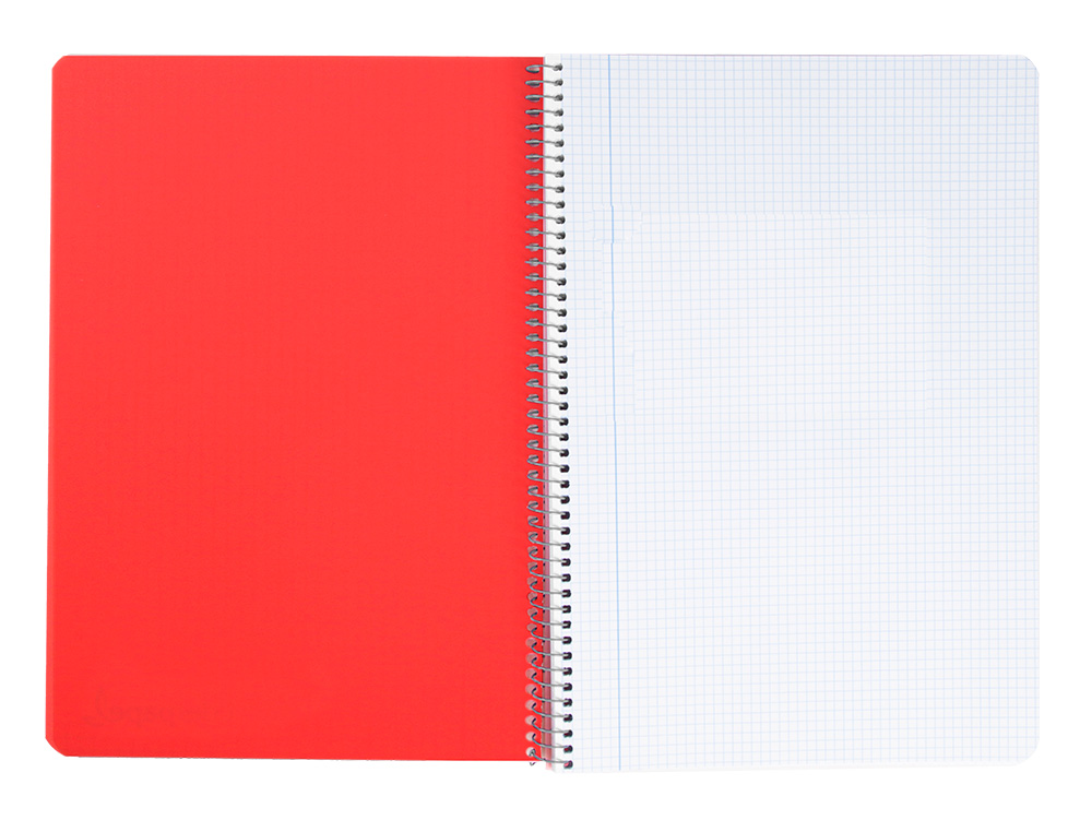 CADERNO ESPIRAL LIDERPAPEL WONDER DIN A5 CAPA PLASTICO 80 F 90 GR QUADRICULA 5MM COM MARGEM CORES SORTIDAS