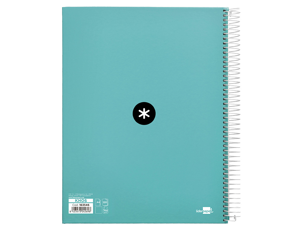 CADERNO ESPIRAL DIN A4 ANTARTIK CAPA FORRADA 120 F 100 GR LISO 5 BANDAS COR MENTA