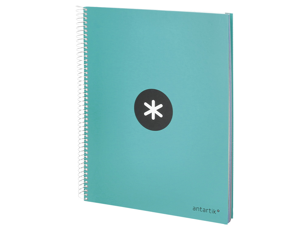CADERNO ESPIRAL DIN A4 ANTARTIK CAPA FORRADA 120 F 100 GR LISO 5 BANDAS COR MENTA