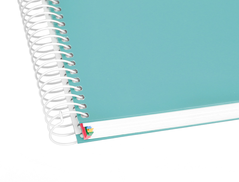 CADERNO ESPIRAL DIN A4 ANTARTIK CAPA FORRADA 120 F 100 GR LISO 5 BANDAS COR MENTA