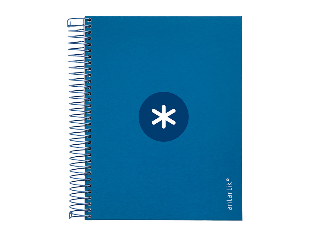 CADERNO ESPIRAL DIN A5 ANTARTIK CAPA FORRADA 120 F 100 GR QUADRICULA 5 MM 5 BANDAS COR AZUL ESCURO
