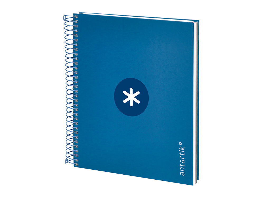 CADERNO ESPIRAL DIN A5 ANTARTIK CAPA FORRADA 120 F 100 GR QUADRICULA 5 MM 5 BANDAS COR AZUL ESCURO