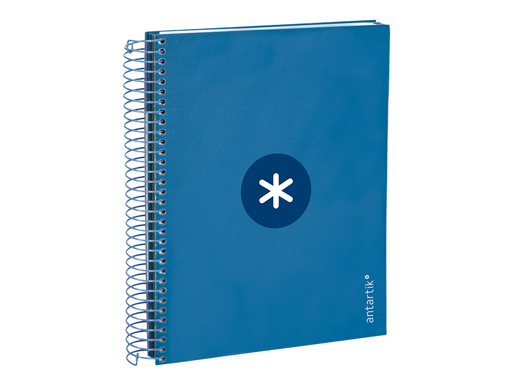 CADERNO ESPIRAL DIN A5 ANTARTIK CAPA FORRADA 120 F 100 GR QUADRICULA 5 MM 5 BANDAS COR AZUL ESCURO