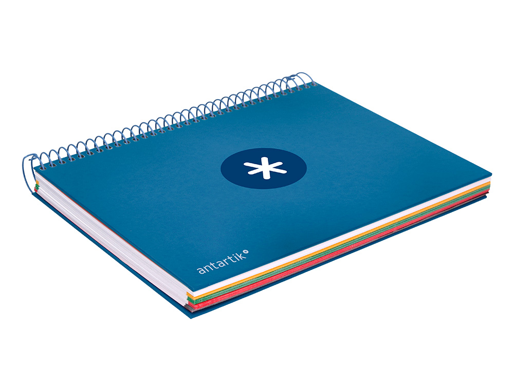 CADERNO ESPIRAL DIN A5 ANTARTIK CAPA FORRADA 120 F 100 GR QUADRICULA 5 MM 5 BANDAS COR AZUL ESCURO