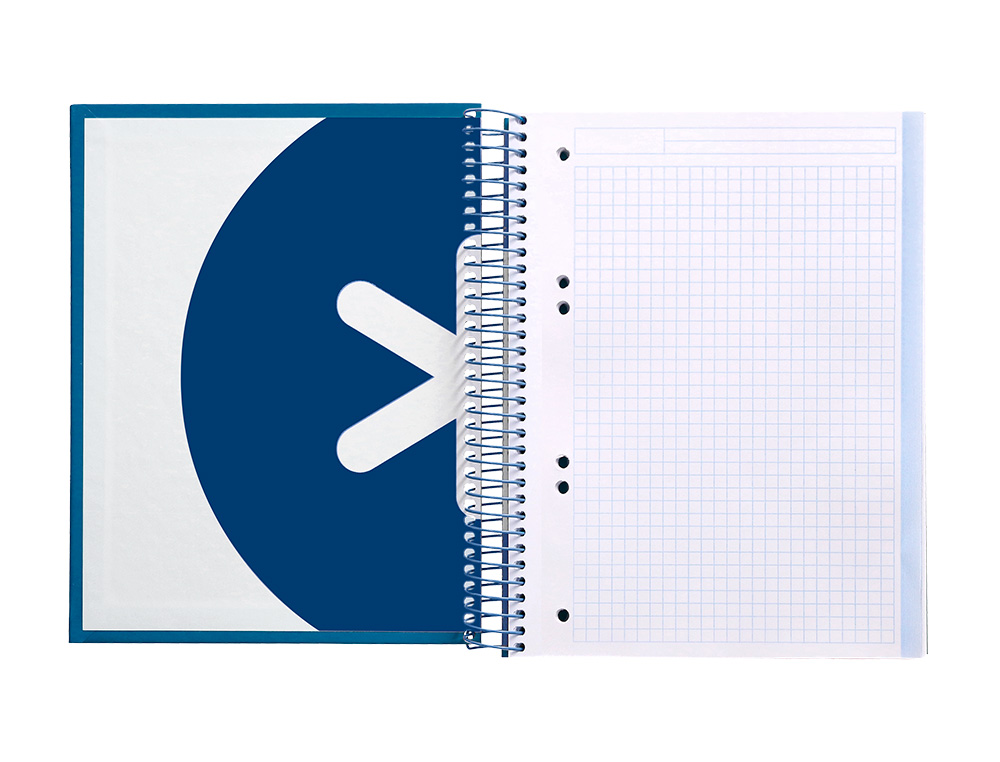 CADERNO ESPIRAL DIN A5 ANTARTIK CAPA FORRADA 120 F 100 GR QUADRICULA 5 MM 5 BANDAS COR AZUL ESCURO
