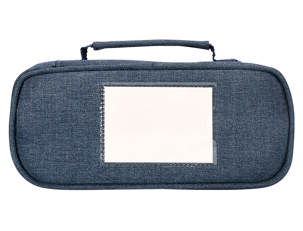 ESTOJO ESCOLAR LIDERPAPEL OVALADO COM ORGANIZADOR INTERIOR QUADRO E ASA 1 FECHO SORTIDOS 220X60X90 MM