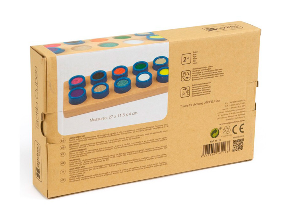 JOGO DIDATICO ANDREUTOYS CUBOS TATEIS 10 TEXTURAS