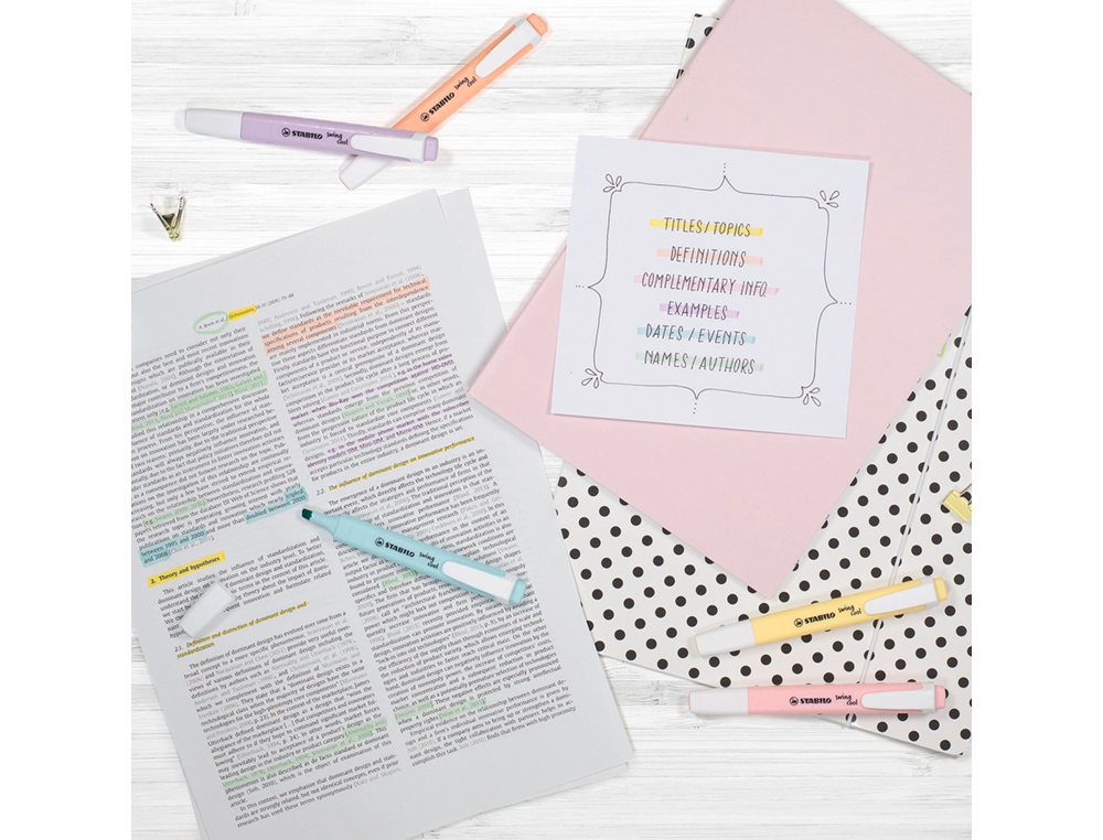 MARCADOR FLUORESCENTE STABILO SWING COOL PASTEL ESTOJO DE 8 UNIDADES CORES SORTIDAS