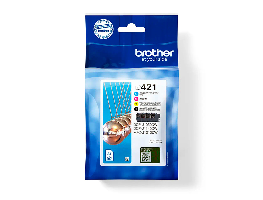 TINTEIRO BROTHER LC421VAL DCP-J1050DW / DCP-J1140DW / MFC-J10 PACK 4 CORES 200 PAGINAS