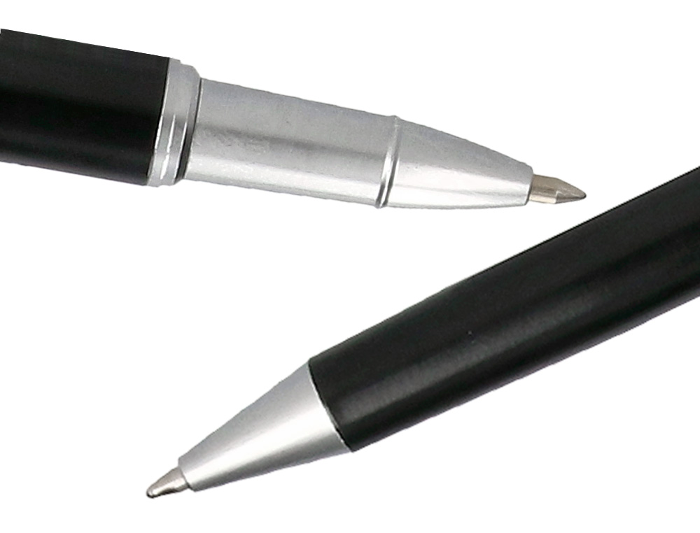 CONJUNTO ESFEROGRAFICA E ROLLER BELIUS NORWICH CORPO PRETO MATE E DETALHES CROMADOS ACETINADOS EM CAIXA DE OFERTA