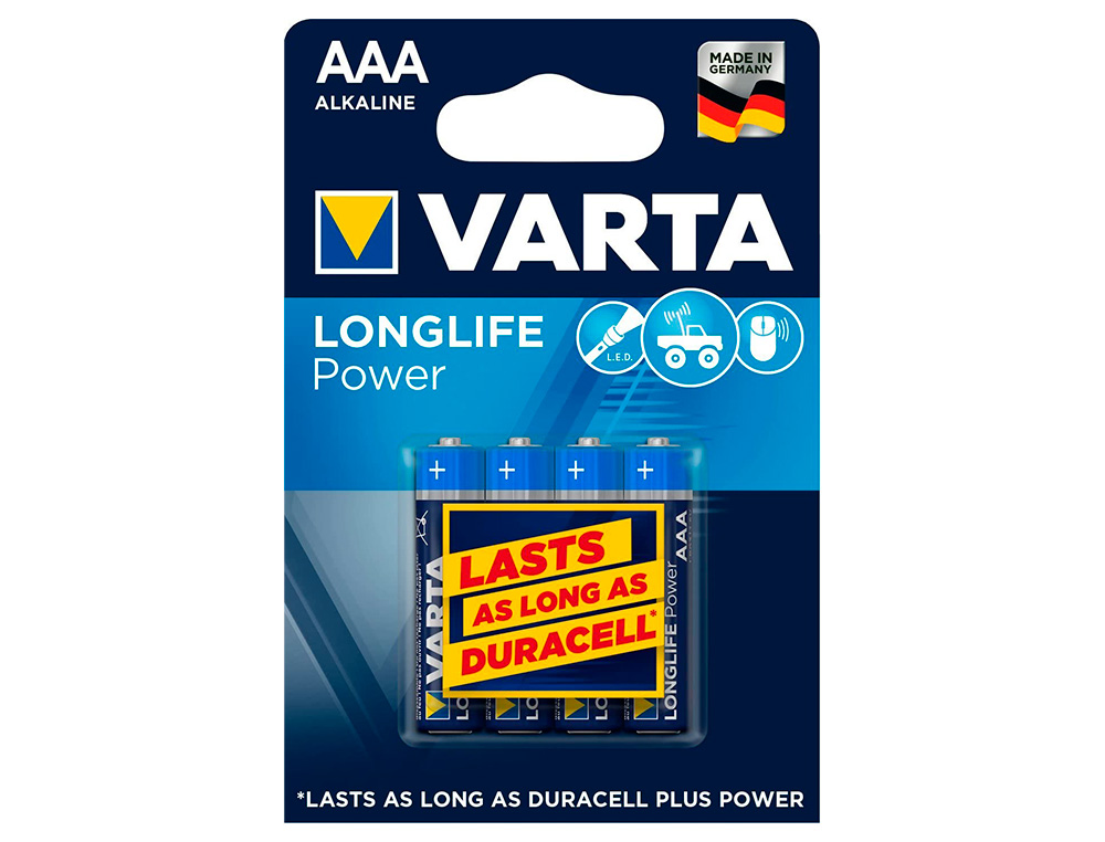 PILHA VARTA ALCALINA AAA TIPO LR-03 BLISTER DE 4 UNIDADES