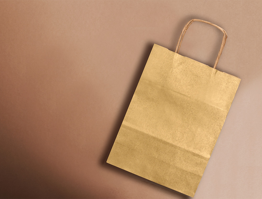 SACO DE PAPEL Q-CONNECT KRAFT OURO L COM ASA TORCIDA 320X400X14 MM