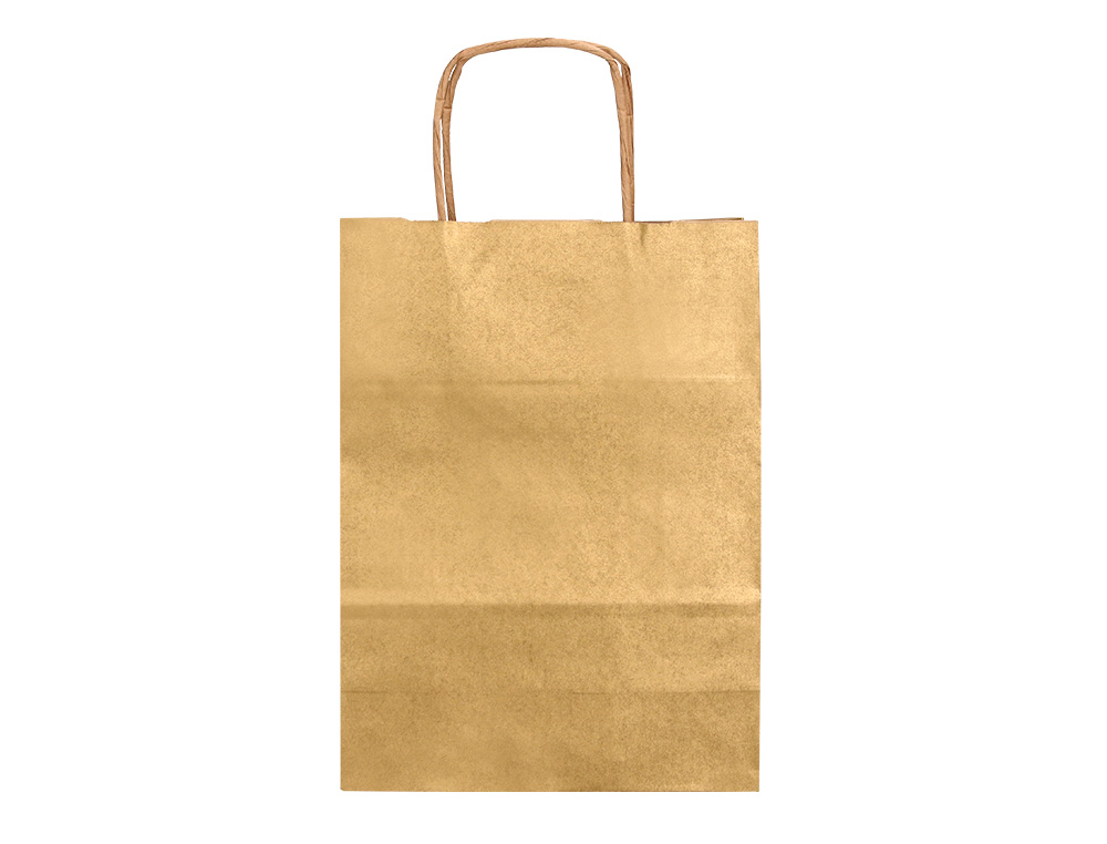 SACO DE PAPEL Q-CONNECT KRAFT OURO L COM ASA TORCIDA 320X400X14 MM