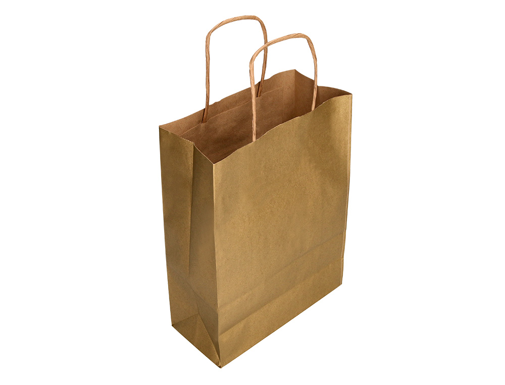 SACO DE PAPEL Q-CONNECT KRAFT OURO L COM ASA TORCIDA 320X400X14 MM