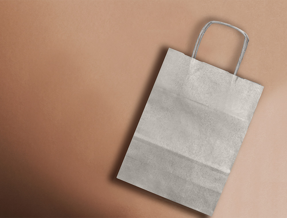 SACO DE PAPEL Q-CONNECT KRAFT PRATA L COM ASA TORCIDA 320X400X14 MM
