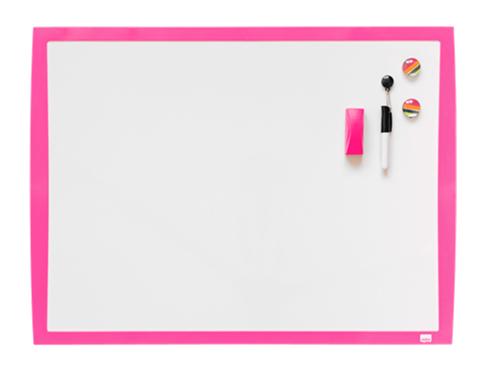 QUADRO BRANCO NOBO MAGNETICO MOLDURA FUCSIA 43X58,5 CM