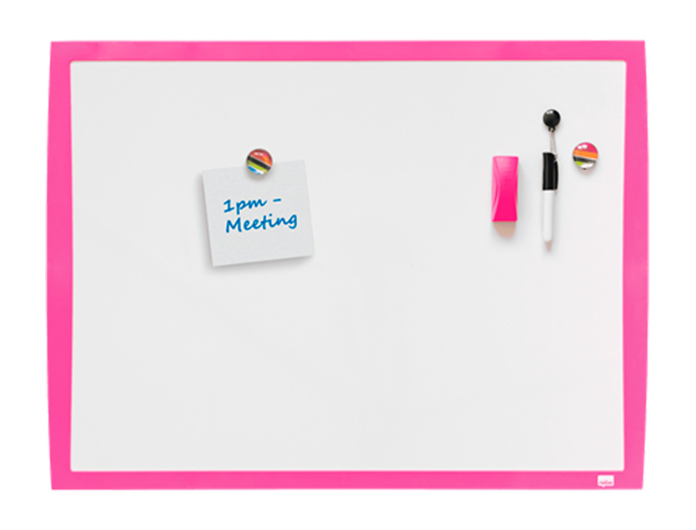 QUADRO BRANCO NOBO MAGNETICO MOLDURA FUCSIA 43X58,5 CM