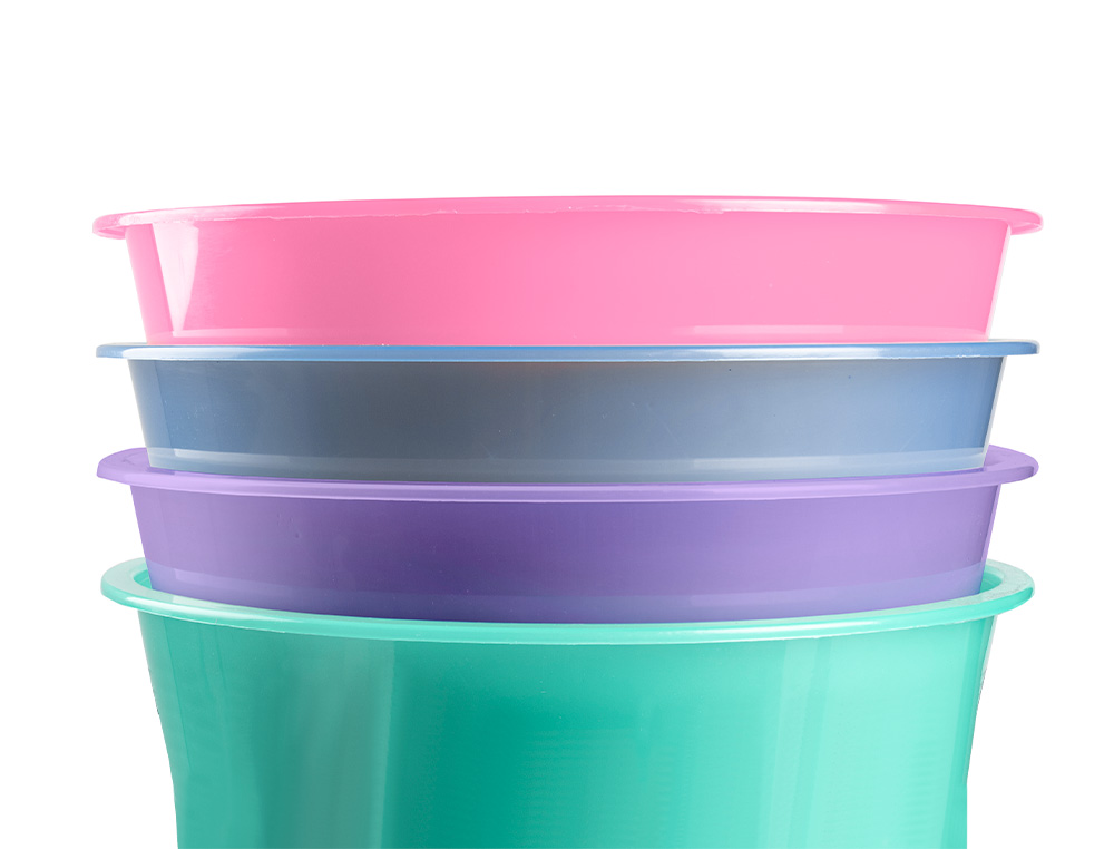 CESTO DE PAPEIS EM PLASTICO LIDERPAPEL ECOUSE 100% RECICLADO ROSA TRANSLUCIDO 13 LITROS 275X285 MM
