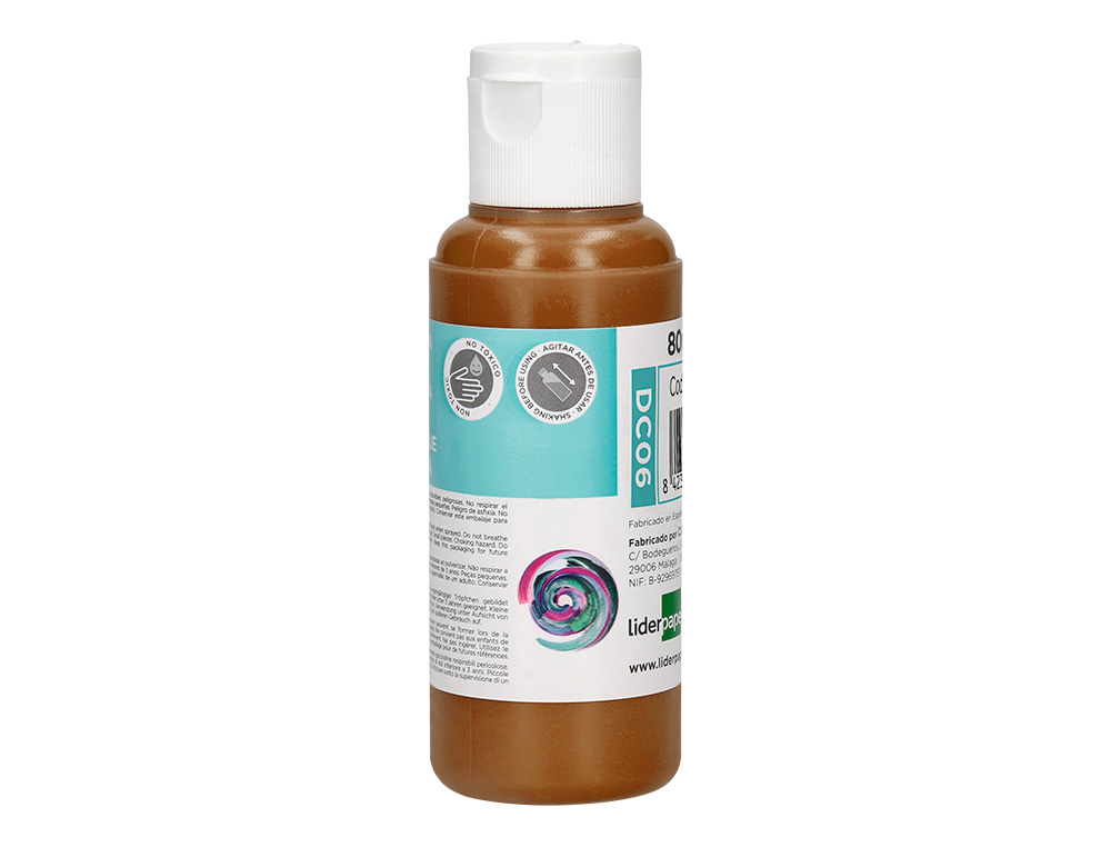 PINTURA ACRILICA LIDERPAPEL FRASCO DE 80 ML CASTANHO