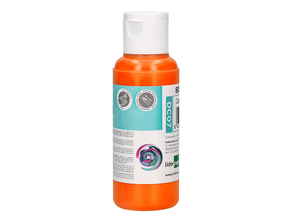 PINTURA ACRILICA LIDERPAPEL FRASCO DE 80 ML LARANJA