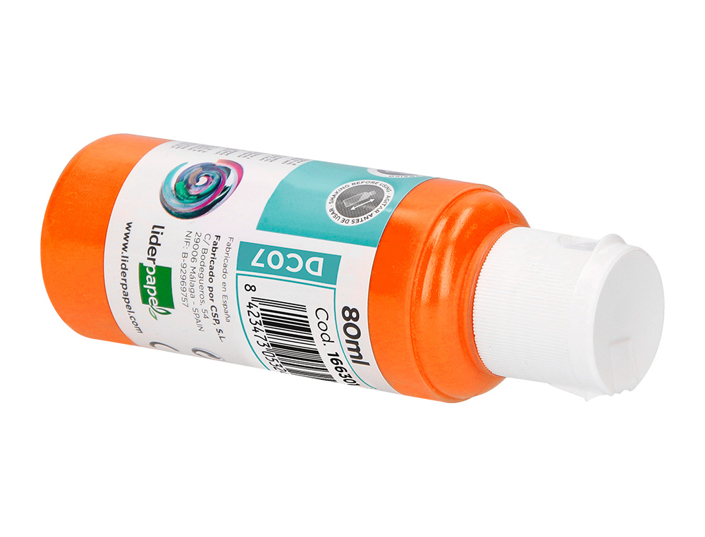 PINTURA ACRILICA LIDERPAPEL FRASCO DE 80 ML LARANJA
