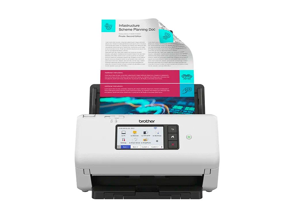 SCANNER BROTHER DE SECRETARIA ADS-4700W DUPLA FACE TAMANHO A4 RESOLUCAO 600 PPP VELOCIDADE 80 PPM USB 3.0 WIFI