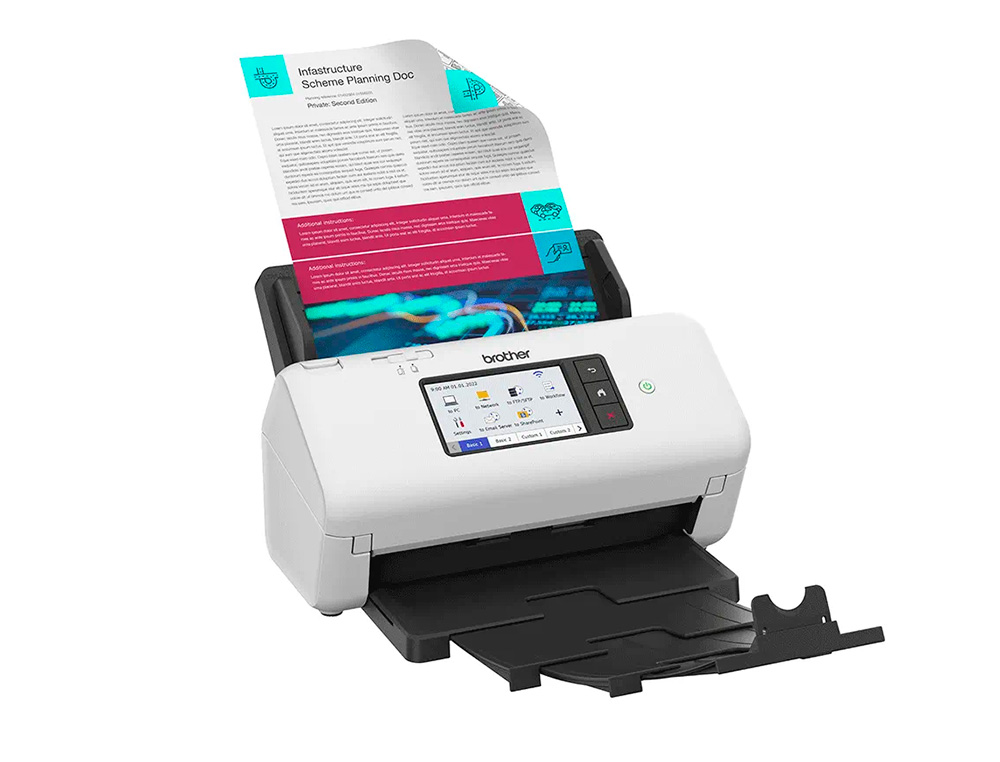 SCANNER BROTHER DE SECRETARIA ADS-4700W DUPLA FACE TAMANHO A4 RESOLUCAO 600 PPP VELOCIDADE 80 PPM USB 3.0 WIFI