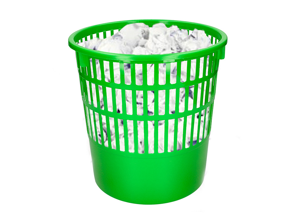 CESTO DE PAPEIS Q-CONNECT PLASTICO 15 LITROS COR VERDE 285 X 290 MM