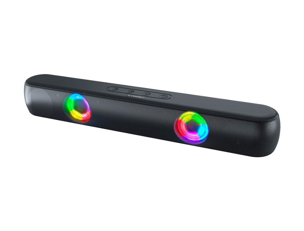 BARRA DE SOM BLUETOOTH Q-CONNECT COM ILUMINAO LED E CONTROLO DE VOLUME COR PRETA