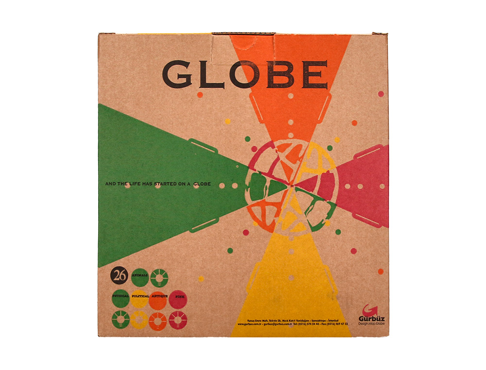 GLOBO LIDERPAPEL COM LUZ FISICO E POLITICO ESTILO ANTIGO DIAMETRO 26 CM